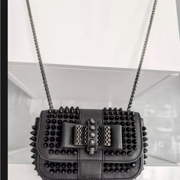 Christian Louboutin Sweet Charity Black Studded Crossbody Bag - Picture 6 of 16